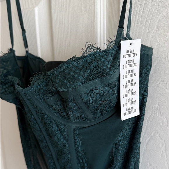 Urban Outfitters Dark Teal Lace Bustier Corset Top - Picture 2 of 6